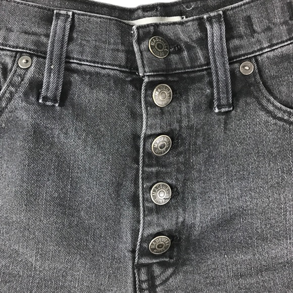 Madewell high rise denim boy shorts in faded black - Picture 3 of 5